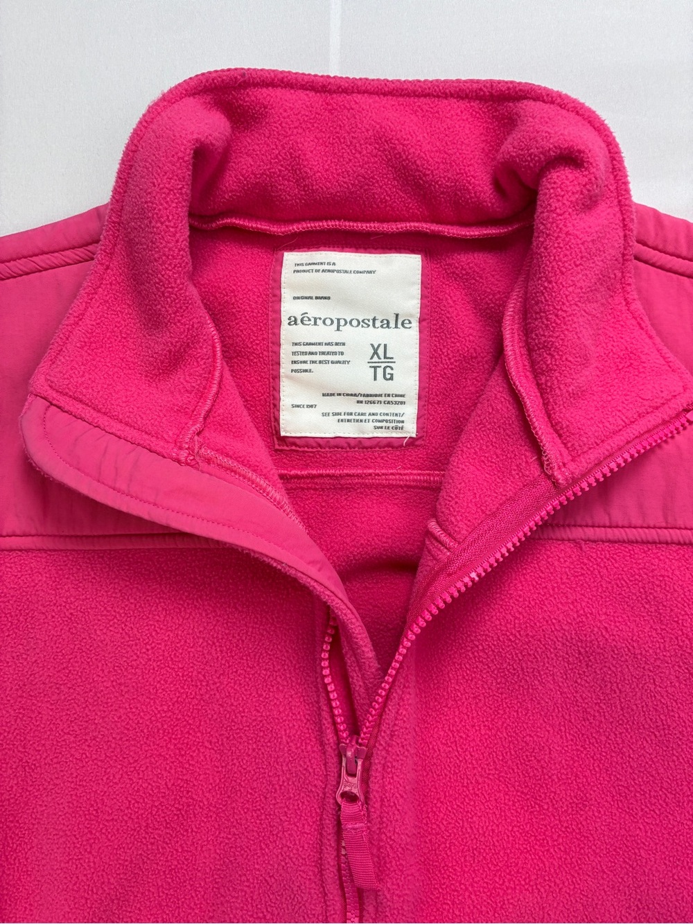 Aeropostale XL Bright Hot Pink Full-Zip Thick Fleece Jacket - Picture 3 of 11